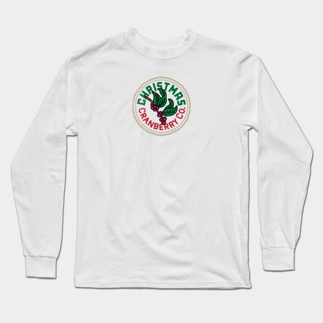 Christmas Cranberry Co Badge Long Sleeve T-Shirt by Annelie